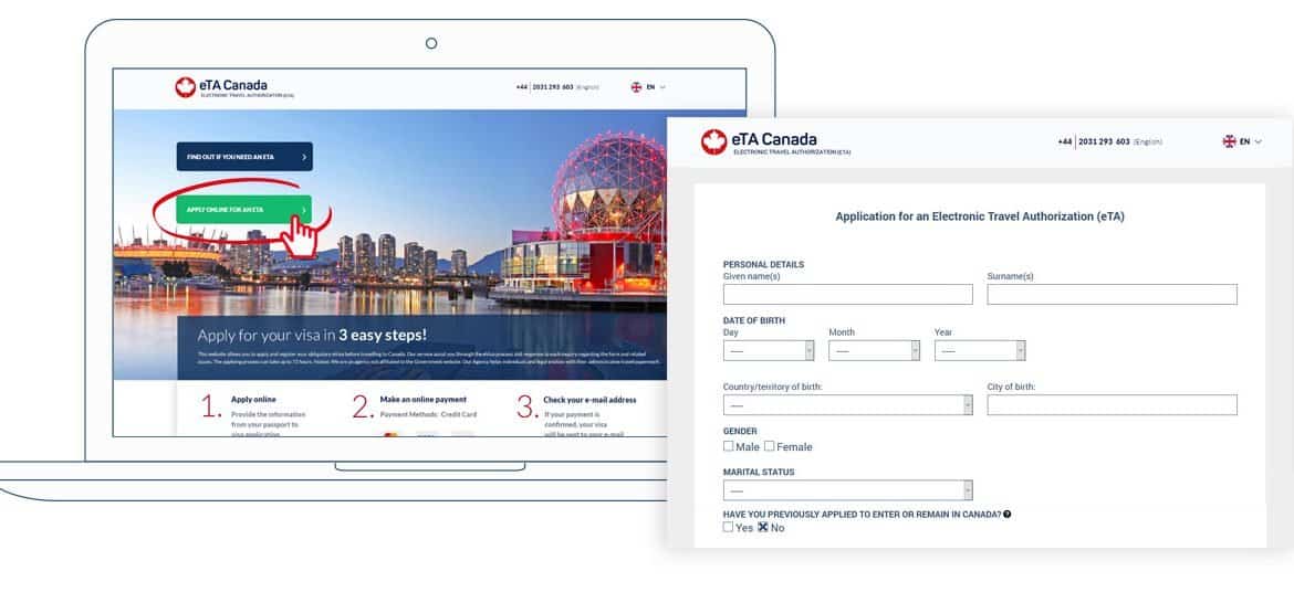Solicitar eTA Canadá